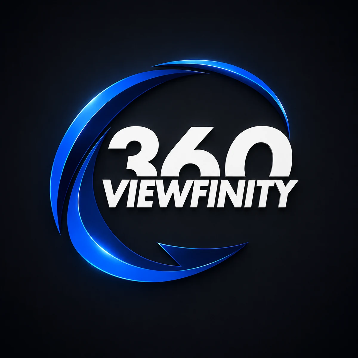 Viewfinity 360 Logo auf dunklem Hintergrund